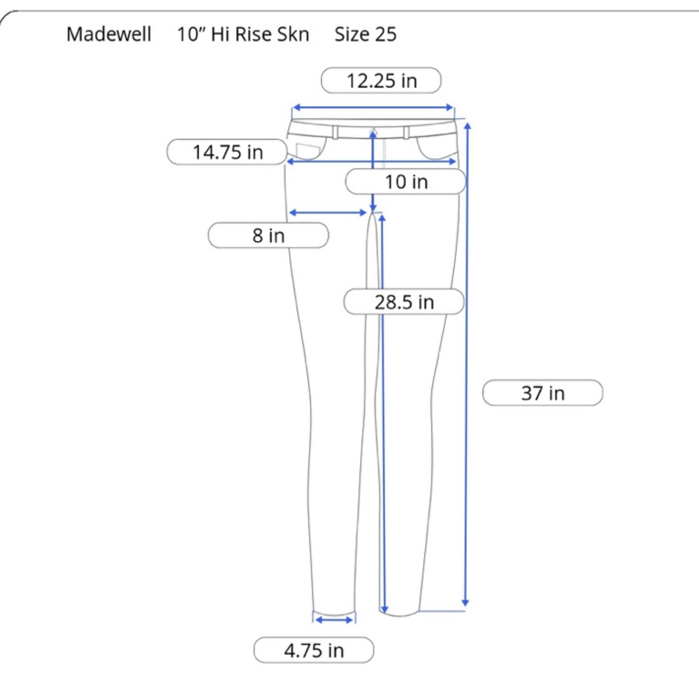 MADEWELL 10" High-Rise Skinny Jeans Hayes Wash - Picture 3 of 16